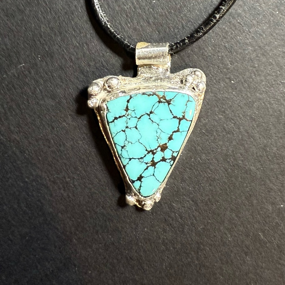 Turquoise Silver Pendant Necklace